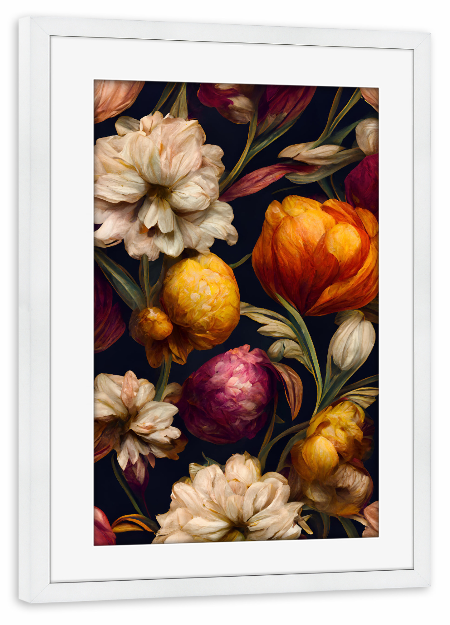 Poster mit Rahmen weiß "Beautiful Flower Pattern" artboxONE - Natur,Floral,Abstrakt,Für Mama