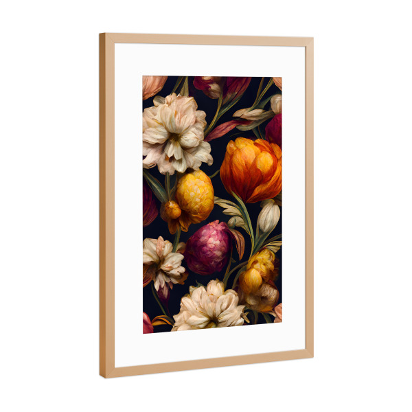 Poster mit Rahmen Kupfer "Beautiful Flower Pattern" artboxONE - Natur,Floral,Abstrakt,Für Mama