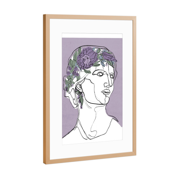 Poster mit Rahmen Kupfer "Flora Portrait" artboxONE - Floral,Abstrakt,Menschen