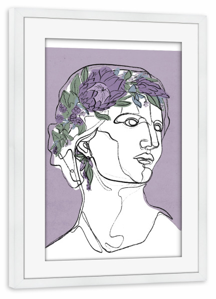 Poster mit Rahmen weiß "Flora Portrait" artboxONE - Floral,Abstrakt,Menschen