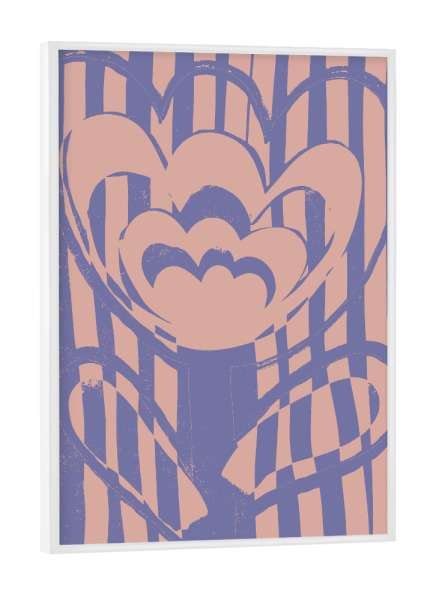 Poster mit weißem Rahmen "Giant Pastel Flower" artboxONE - Floral,Abstrakt - Blume,Blumen,Floral,Streifen,Gestreift,Rosa,Lila,Tulpe,Tulpen