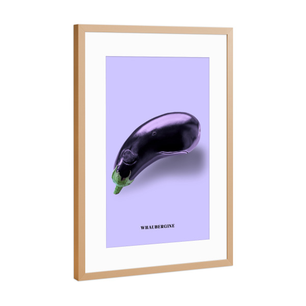 Poster mit Rahmen Kupfer "Whaubergine" artboxONE - Tiere,Essen & Trinken,Lustig