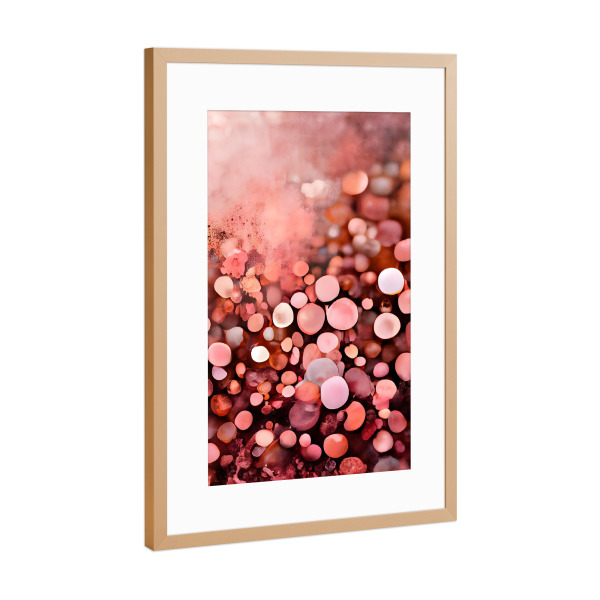 Poster mit Rahmen Kupfer "Sparkles" artboxONE - Für Kinder,Abstrakt,Für Mama - Abstrakt,Makeup,Glitzer,Makro,Dekorativ,Murmeln,Treechild,Pink,Rosa