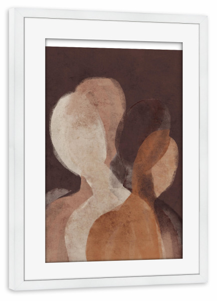 Poster mit Rahmen weiß "The Unknown" artboxONE - Abstrakt,Menschen - Menschen,Abstrakt,Braun,Beige,Dekorativ,Speziell,Figuren,Figurativ,Treechild