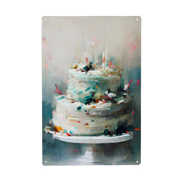 Metall Poster "Birthday Cake" artboxONE - Für Kinder,Essen & Trinken,Abstrakt,Für Mama