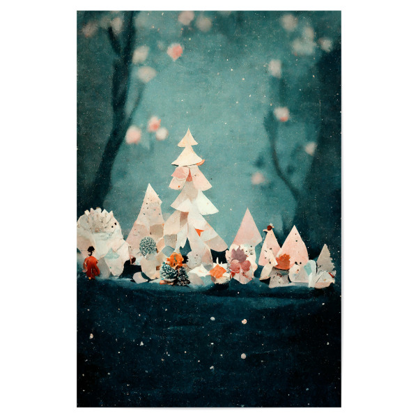 Poster 30x20 cm "Kleines Papier Dorf" artboxONE - Natur,Für Kinder,Weihnachten,Lustig