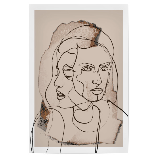 Poster "Time Whispers" artboxONE - Abstrakt,Menschen,Für Mama,Für Papa - Portrait,Frau,Frauen,Abstrakt,Struktur,Beige,Gesicht,Schön,Treechild