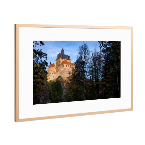 Poster mit Rahmen Kupfer "Kriebsteins Ritterburg" artboxONE - Architektur