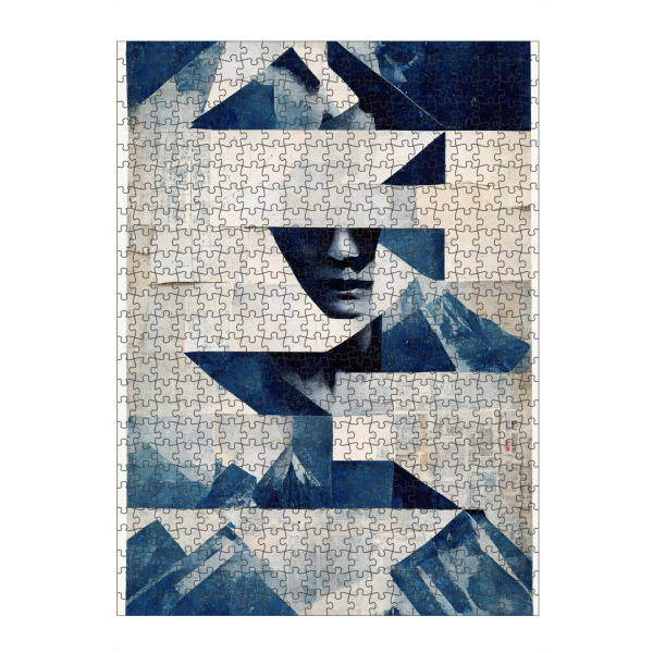 artboxONE Puzzle "Blue Mood Collage" artboxONE - Abstrakt,Menschen,Geometrie,Für Mama,Für Papa