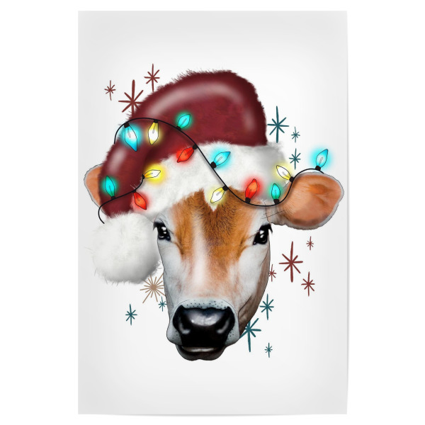 Poster "Weihnachtskuh" artboxONE - Tiere,Weihnachten,Festivals,Lustig