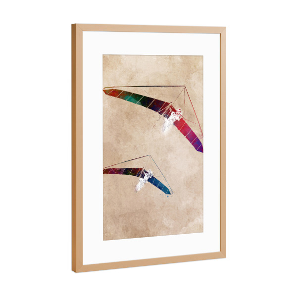 Poster mit Rahmen Kupfer "Gleitschirmflieger Sportkunst" artboxONE - Menschen,Sport - Gleitschirme,Gleitschirm,Sport