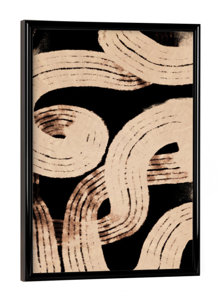 Poster mit schwarzem Rahmen "Paths" artboxONE - Abstrakt - Abstrakt,Linien,Pinselstrich,Weg,Wege,Dekorativ,Schlicht,Treechild