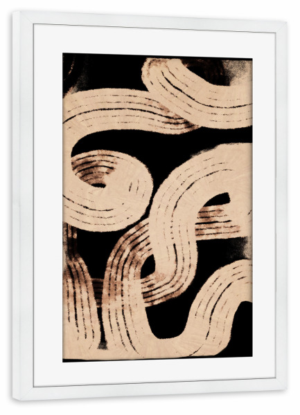 Poster mit Rahmen weiß "Paths" artboxONE - Abstrakt - Abstrakt,Linien,Pinselstrich,Weg,Wege,Dekorativ,Schlicht,Treechild