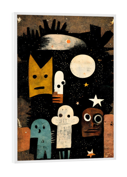 Poster mit weißem Rahmen "Me And My Spooky Friends" artboxONE - Für Kinder,Abstrakt,Halloween,Lustig