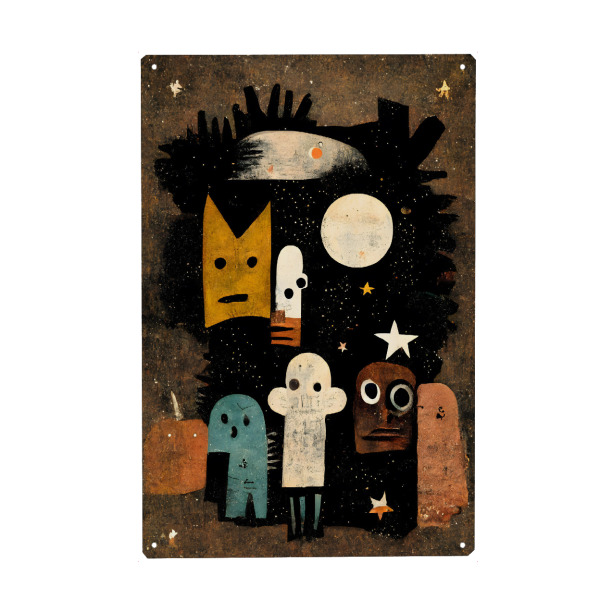 Metall Poster "Me And My Spooky Friends" artboxONE - Für Kinder,Abstrakt,Halloween,Lustig
