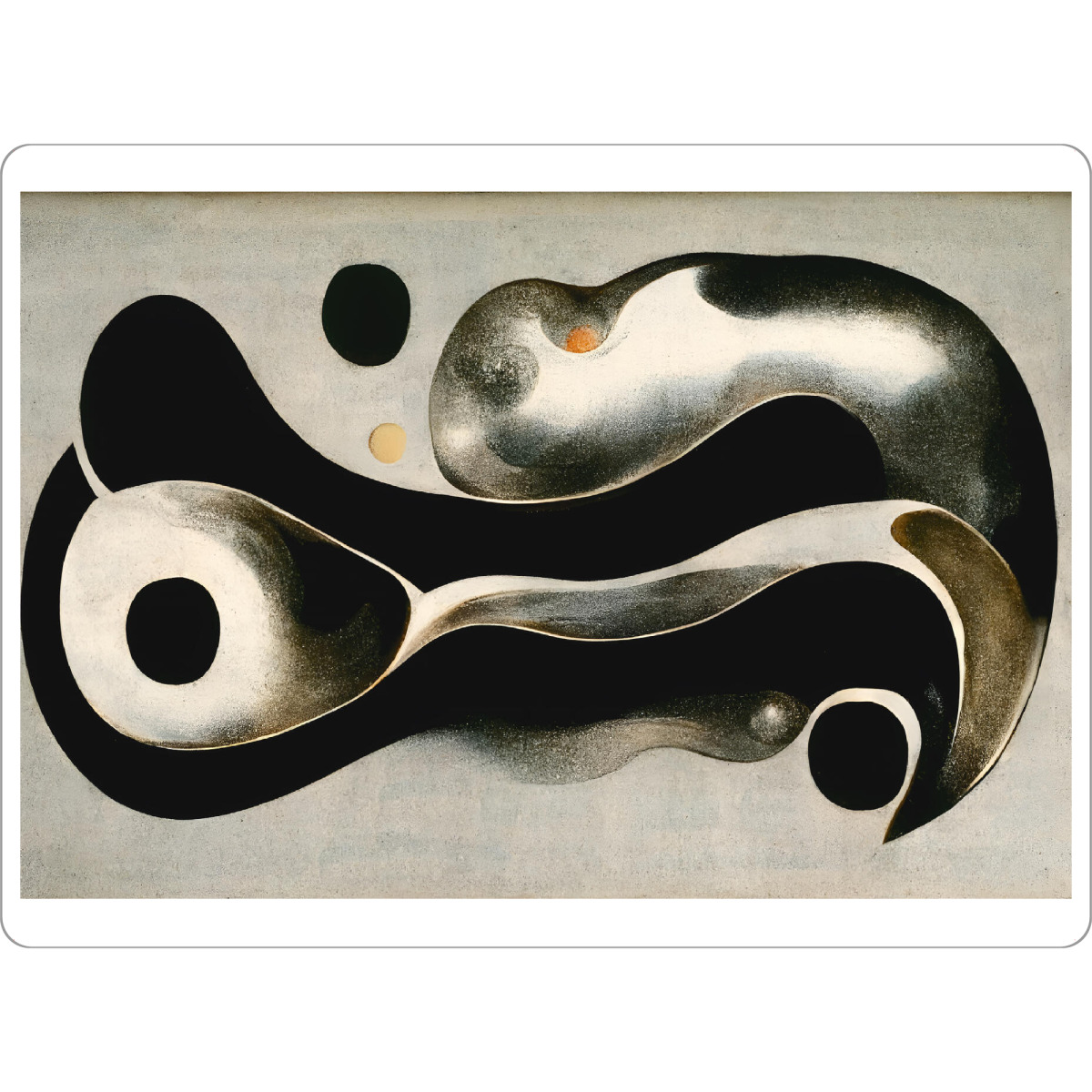 Tischset "Liquid Metal" artboxONE - Abstrakt - Metall,Silver,Silber,Abstrakt,Schwarz,Surreal,Treechild,Leinen - Bild metall