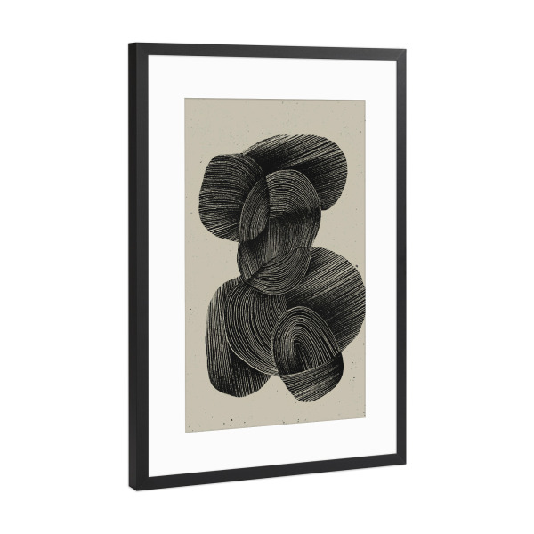 Poster mit Rahmen Schwarz (Metallic) "Stroh Kugeln" artboxONE - Abstrakt,Geometrie