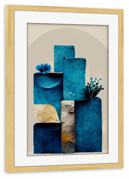 Poster mit Rahmen kiefer "Sapphire Blue Arrangement" artboxONE - Natur,Floral,Abstrakt,Für Mama
