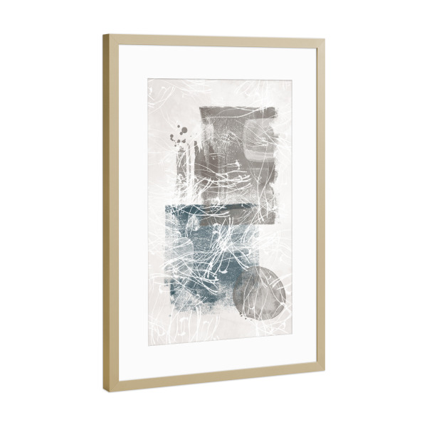 Poster mit Rahmen Gold "Moderne Aquarell-Formen" artboxONE - Abstrakt,Geometrie