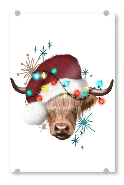 Acrylglasbild "Weihnachts-Yak" artboxONE - Tiere,Weihnachten,Festivals,Lustig