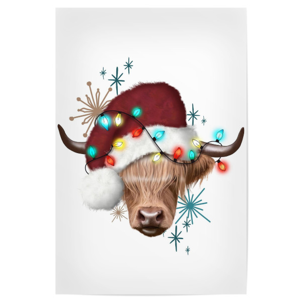 Poster "Weihnachts-Yak" artboxONE - Tiere,Weihnachten,Festivals,Lustig