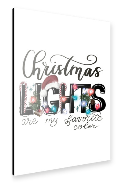 Alu-Dibond "Christmas Lights Typo" 30x20 cm artboxONE
