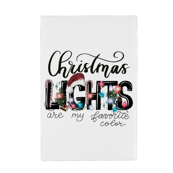 Metall Poster "Christmas Lights Typo" artboxONE - Typografie,Weihnachten,Buchstaben,Lustig
