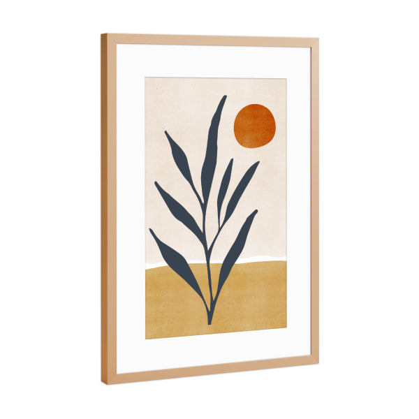 Poster mit Rahmen Kupfer "Minimale Wüstenlandschaft" artboxONE - Natur,Abstrakt