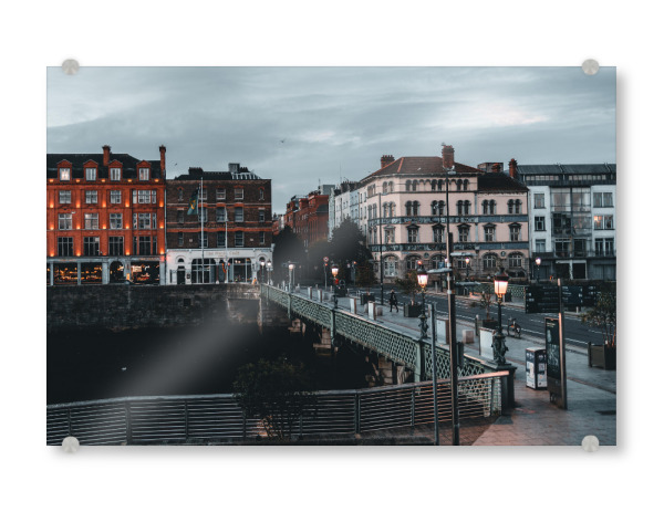 Acrylglasbild "Moody City" artboxONE - Städte,Reise,Architektur,Reise / Länder - City,Stadt,Moody,Bridge,Dublin,Brücke,Architektur