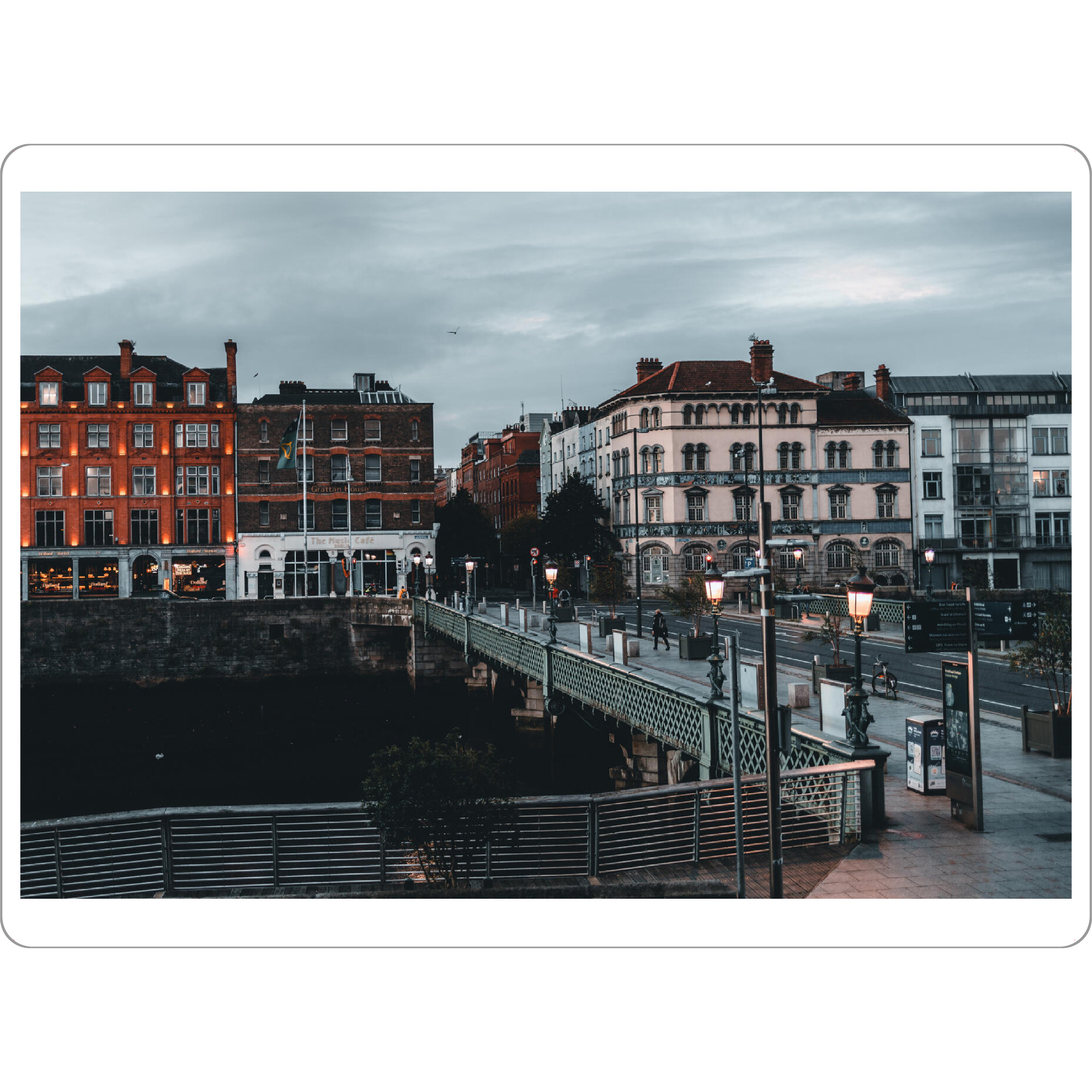 Tischset "Moody City" artboxONE - Städte,Reise,Architektur,Reise / Länder - City,Stadt,Moody,Bridge,Dublin,Brücke,Architektur - Bild city