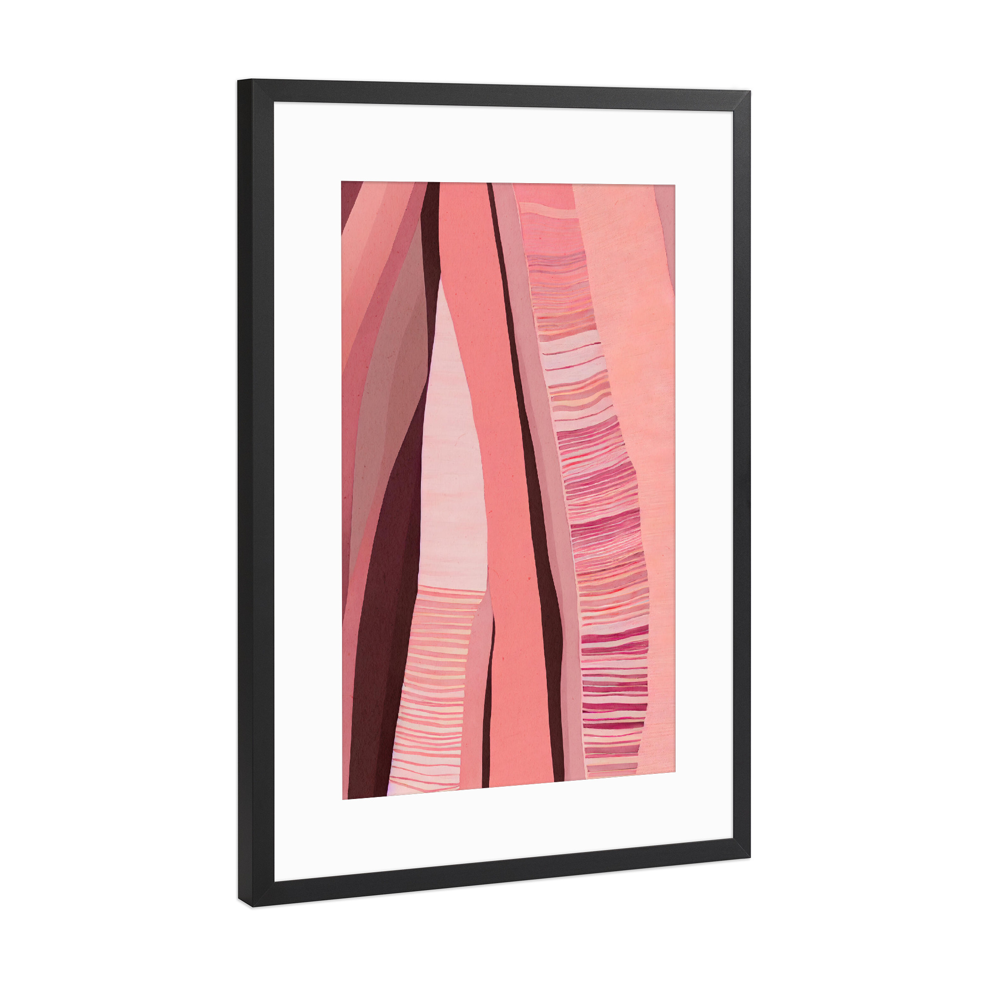 Poster mit Rahmen Schwarz (Metallic) "Pink Layers" artboxONE - Natur,Abstrakt - Abstrakt,Schichten,Rosa,Linien,Treechild