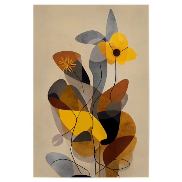 Poster "Im Sommergarten" artboxONE - Natur,Floral,Abstrakt,Für Mama - Blume,Blumen,Floral,Garten,Abstrakt,Braun,Beige,Gelb,Treechild
