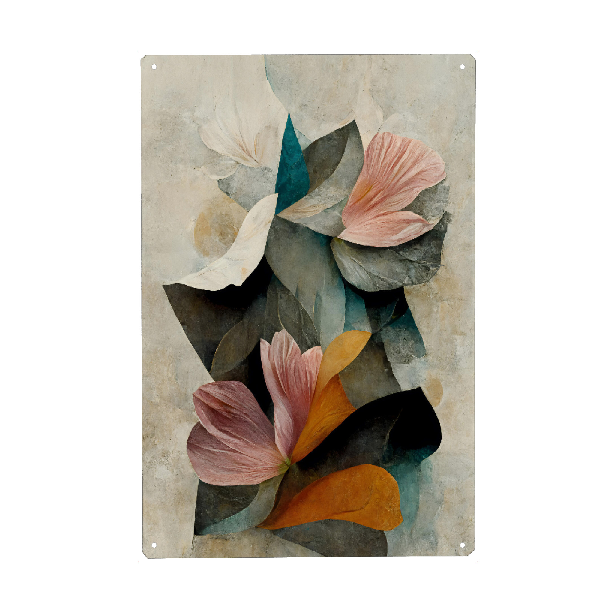 Holzbild "Growing" artboxONE - Floral,Abstrakt,Für Mama - Blume,Blumen,Wachsen,Garten,Blüten,Abstrakt,Treechild,Pastell,Beige