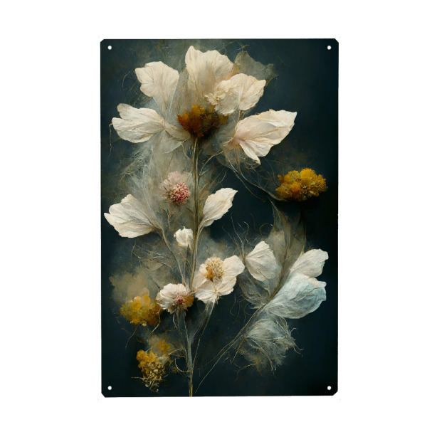 Holzbild "As Time Goes By" artboxONE - Natur,Floral,Für Mama - Blume,Blumen,Floral,Trockenblumen,Dunkler hintergrund,Treechild