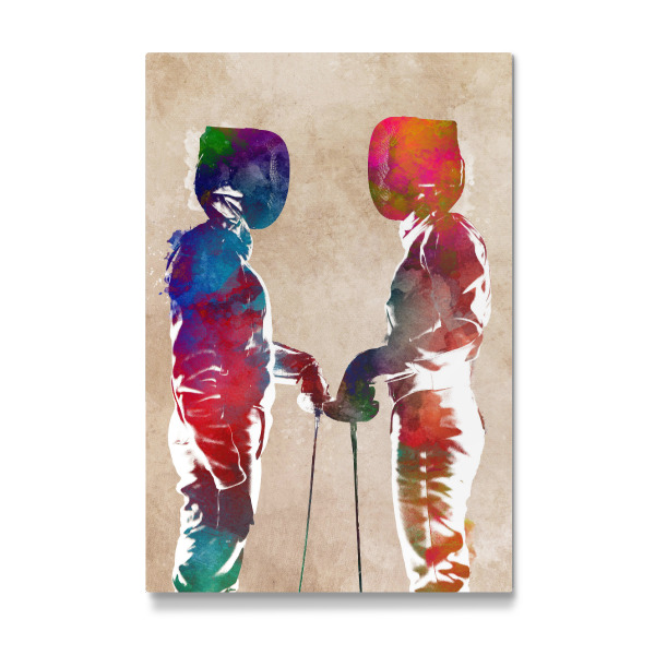 Galerie-Print "Fechter-Sport-Illustration" 30x20 cm artboxONE