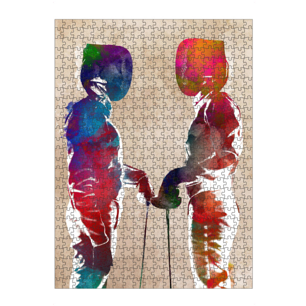 Puzzle Ravensburger "Fechter-Sport-Illustration" artboxONE - Sport,Sport / Motivation - Fechter,Fechter,Fechten,Schwert,Sport,Spieler,Spiel