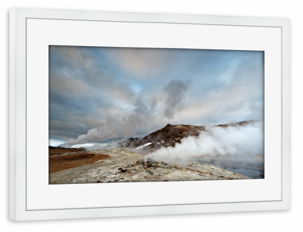 Poster mit Rahmen weiß "Geothermal" artboxONE - Natur,Reise,Reise / Länder