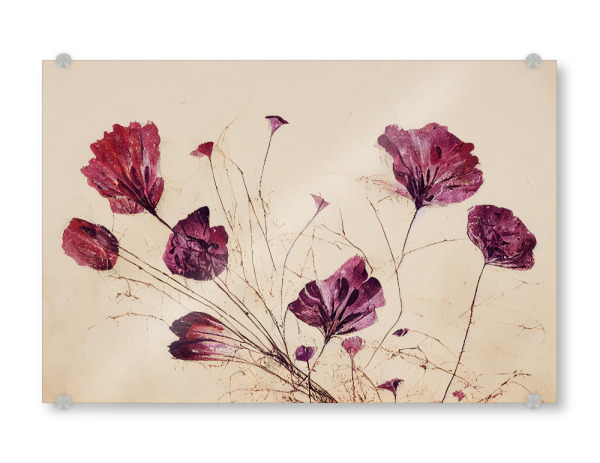 Acrylglasbild "Purple Dry Flowers" artboxONE - Natur,Floral,Abstrakt,Für Mama - Blume,Blumen,Filigran,Trockenblumen,Schlicht,Lila,Treechild