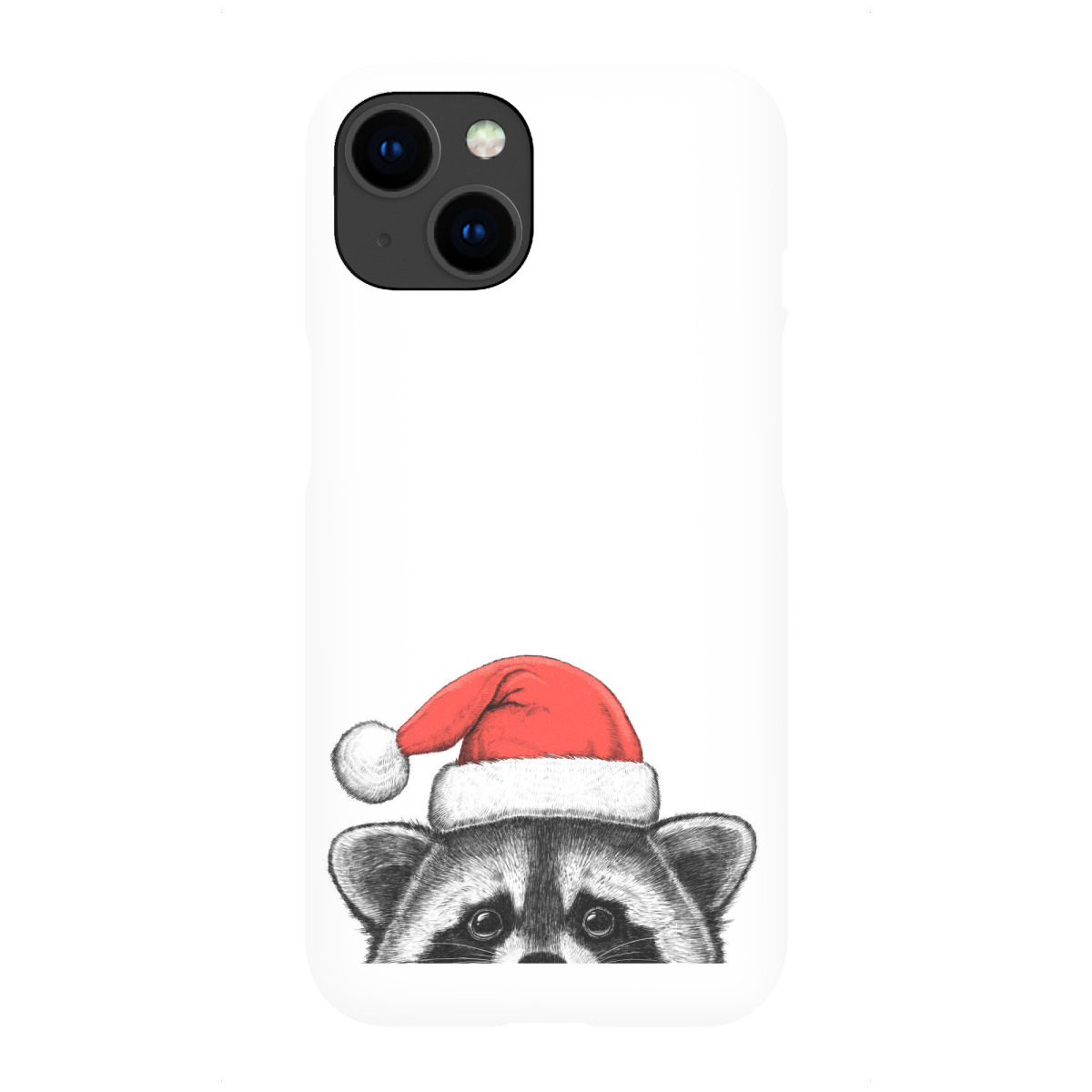 "Waschbär in Weihnachtsmütze"für iPhone - Premium-Case Handyhülle artboxONE