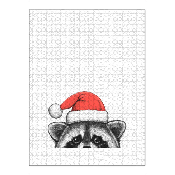 Puzzle Ravensburger "Waschbär in Weihnachtsmütze" artboxONE - Tiere,Weihnachten