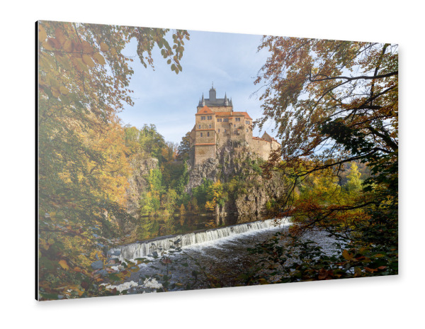 Alu-Dibond "Die Burg Kriebstein" 30x20 cm artboxONE