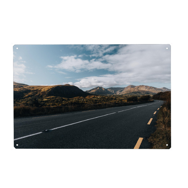Holzbild "Die Straße ins Nichts" artboxONE - Natur,Reise,Reise / Länder - Straße,Road,Landschaft,Berge,Landscape,Mountain,Clouds,Wolken