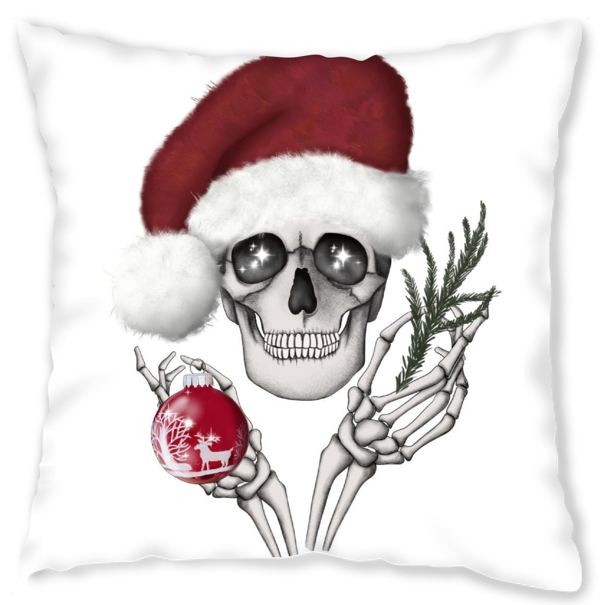 Design-Kissen "Skelett Weihnachtsgrafik" artboxONE - Weihnachten,Festivals,Halloween,Lustig