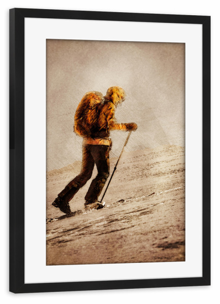 Poster mit Rahmen schwarz "Bergsteigerkunst" artboxONE - Menschen,Sport - Bergsteiger,Berg,Bergsteiger,Klettern,Bergsteiger,Klettern