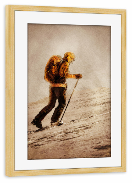 Poster mit Rahmen kiefer "Bergsteigerkunst" artboxONE - Menschen,Sport - Bergsteiger,Berg,Bergsteiger,Klettern,Bergsteiger,Klettern