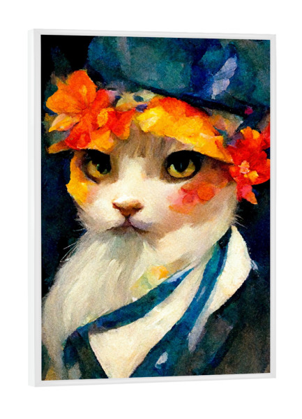 Poster mit weißem Rahmen "Katzenportrait" artboxONE - Für Kinder,Tiere,Abstrakt