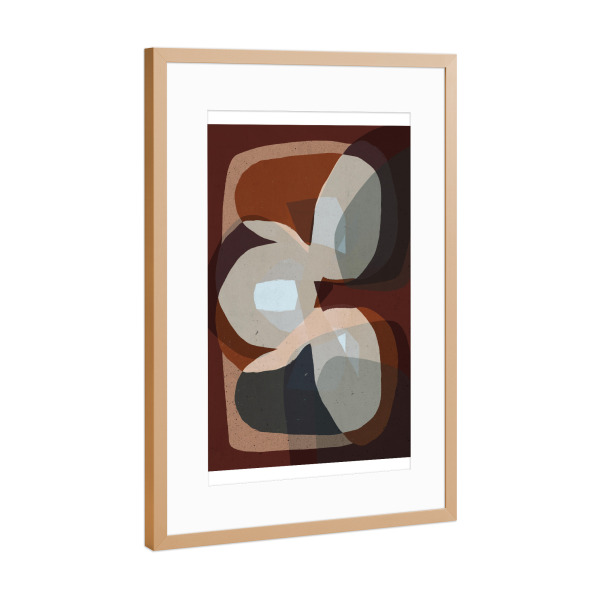 Poster mit Rahmen Kupfer "The Trio" artboxONE - Abstrakt,Geometrie - Abstrakt,Trio,Erdfarben,Naturfarben,Treechild,Formen,Struktur