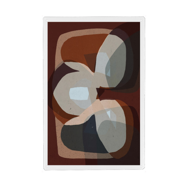 Metall Poster "The Trio" artboxONE - Abstrakt,Geometrie - Abstrakt,Trio,Erdfarben,Naturfarben,Treechild,Formen,Struktur - Blechschild