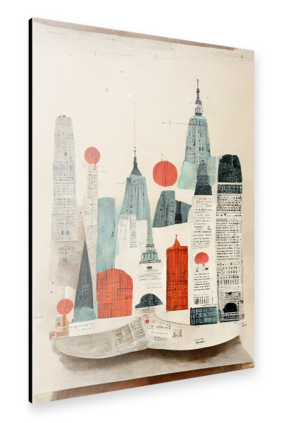 Alu-Dibond "The City" 30x20 cm artboxONE