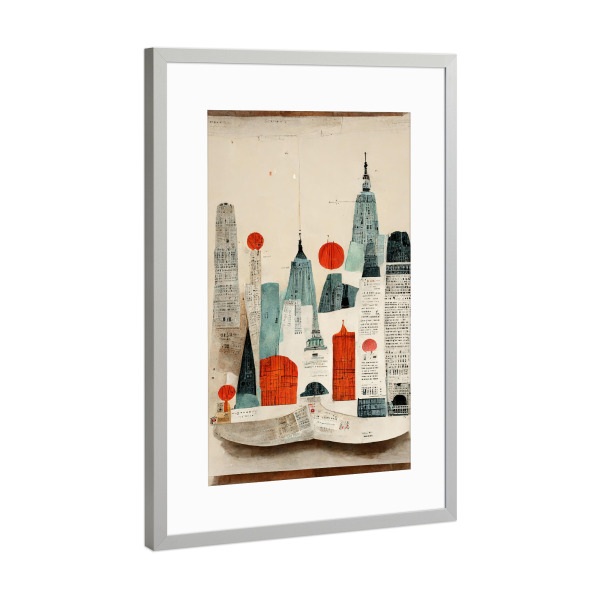 Poster mit Rahmen Silber "The City" artboxONE - Abstrakt,Architektur,Für Mama,Für Papa